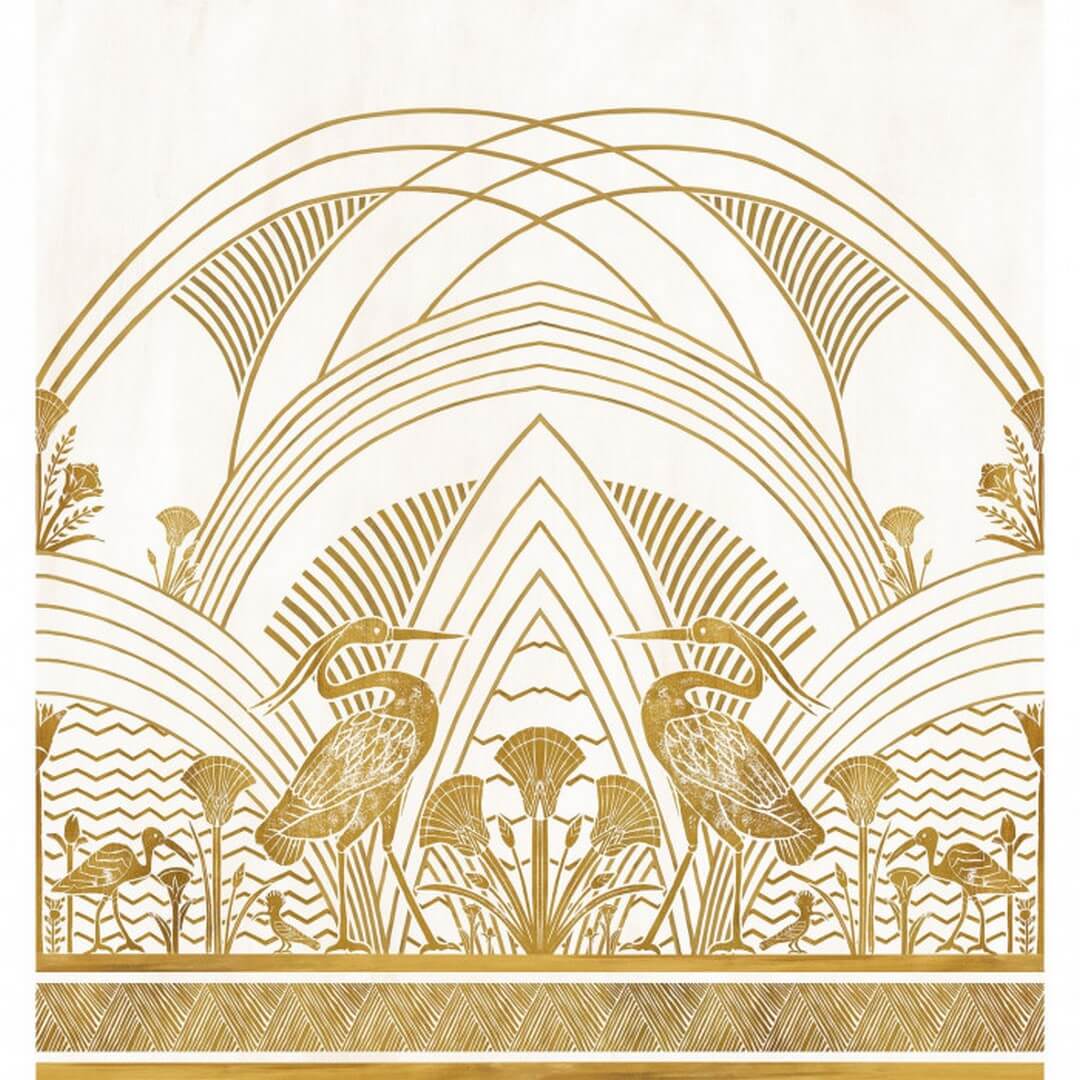 Mural w stylu Art Deco z czaplami Casamance 76193160 Elephantine Bord Du Nil