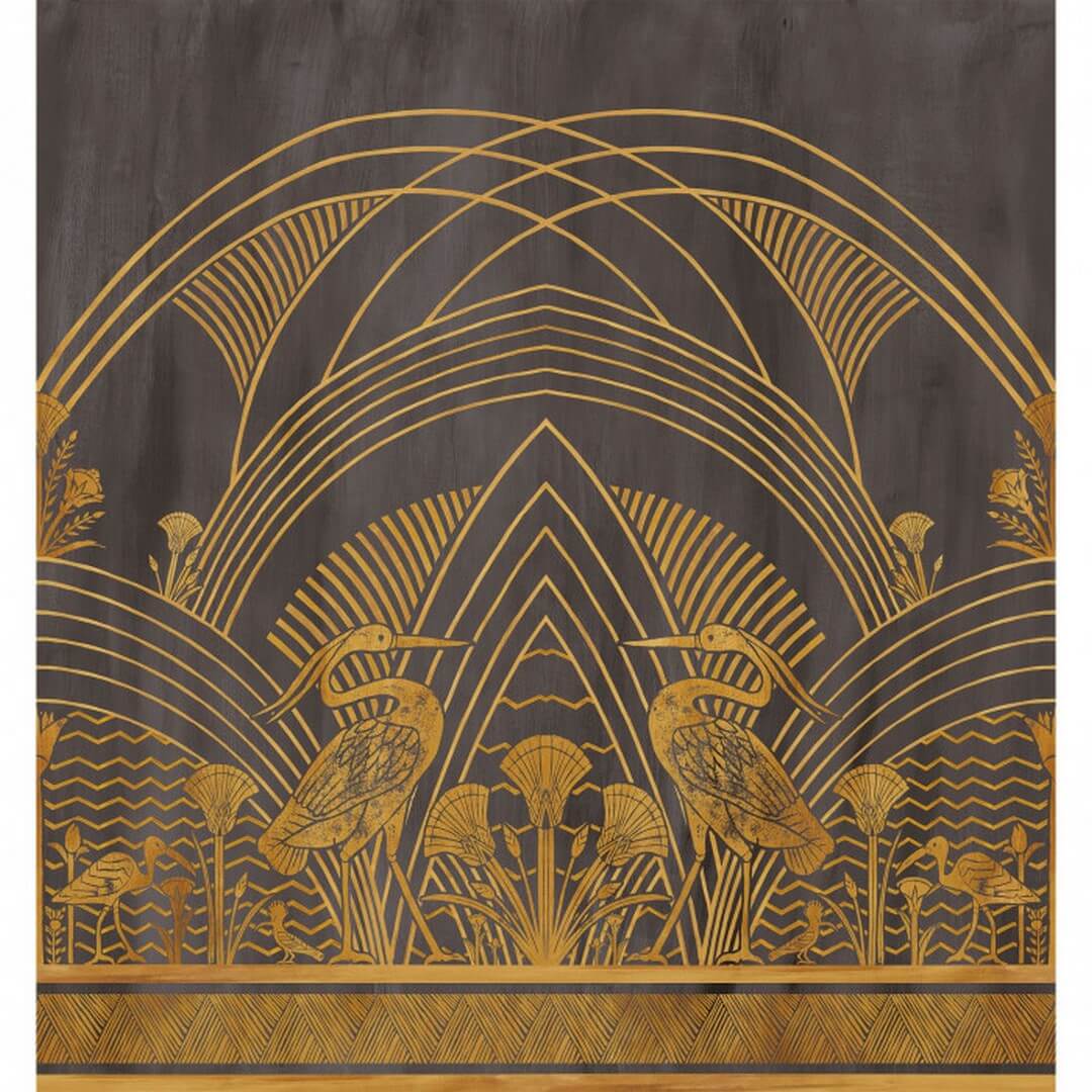 Mural w stylu Art Deco z czaplami Casamance 76193262 Elephantine Bord Du Nil