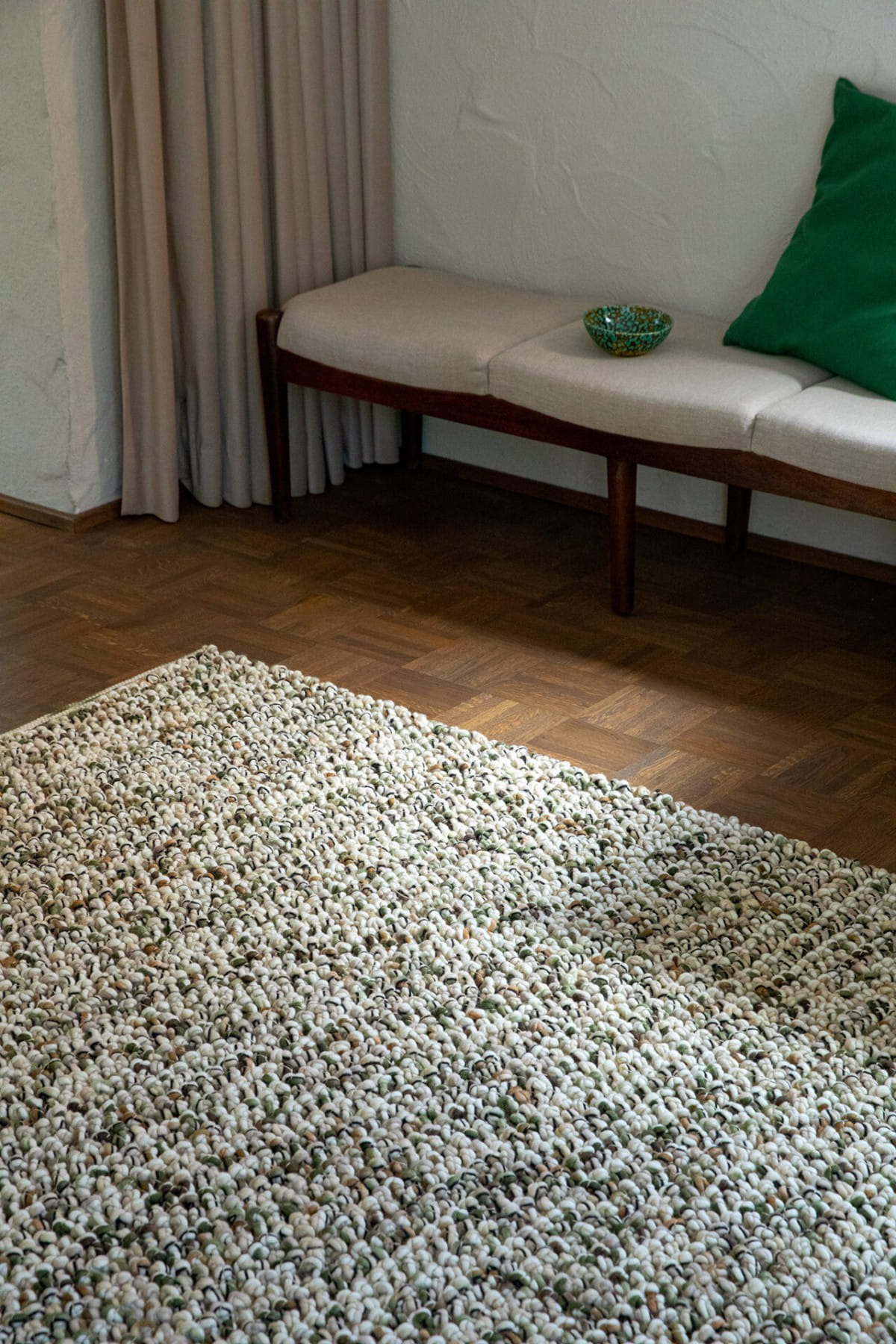 Dywan pleciony beżowo-zielony Marble MOSS GREEN 29537 Brink & Campman