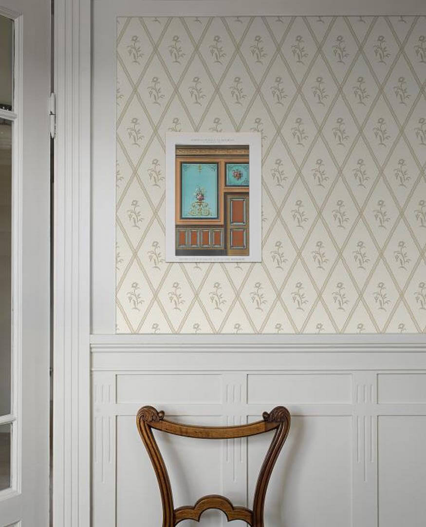 Tapeta kratownica i kwiatki Boras Tapeter Signe 5505 Swedish Grace