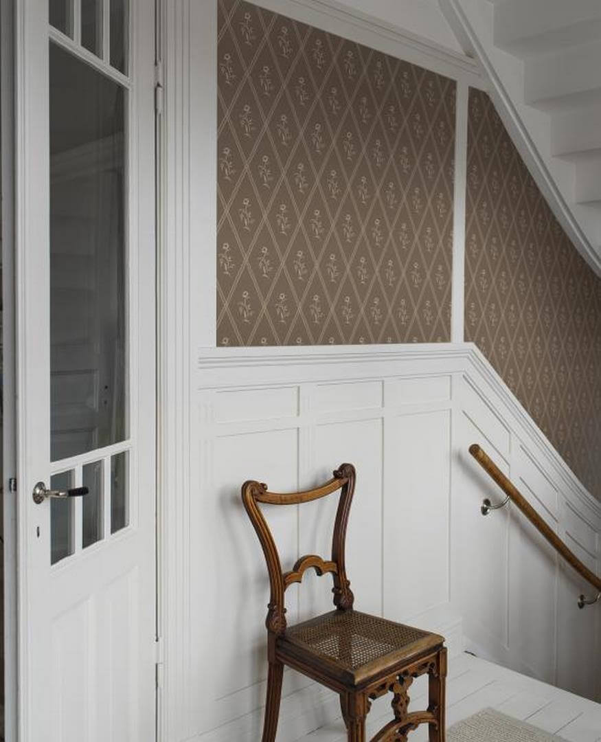 Tapeta kratownica i kwiatki Boras Tapeter Signe 5506 Swedish Grace