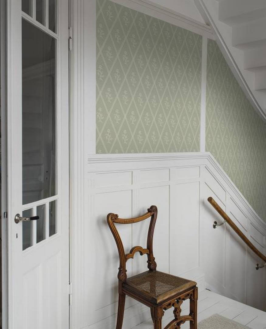 Tapeta kratownica i kwiatki Boras Tapeter Signe 5508 Swedish Grace