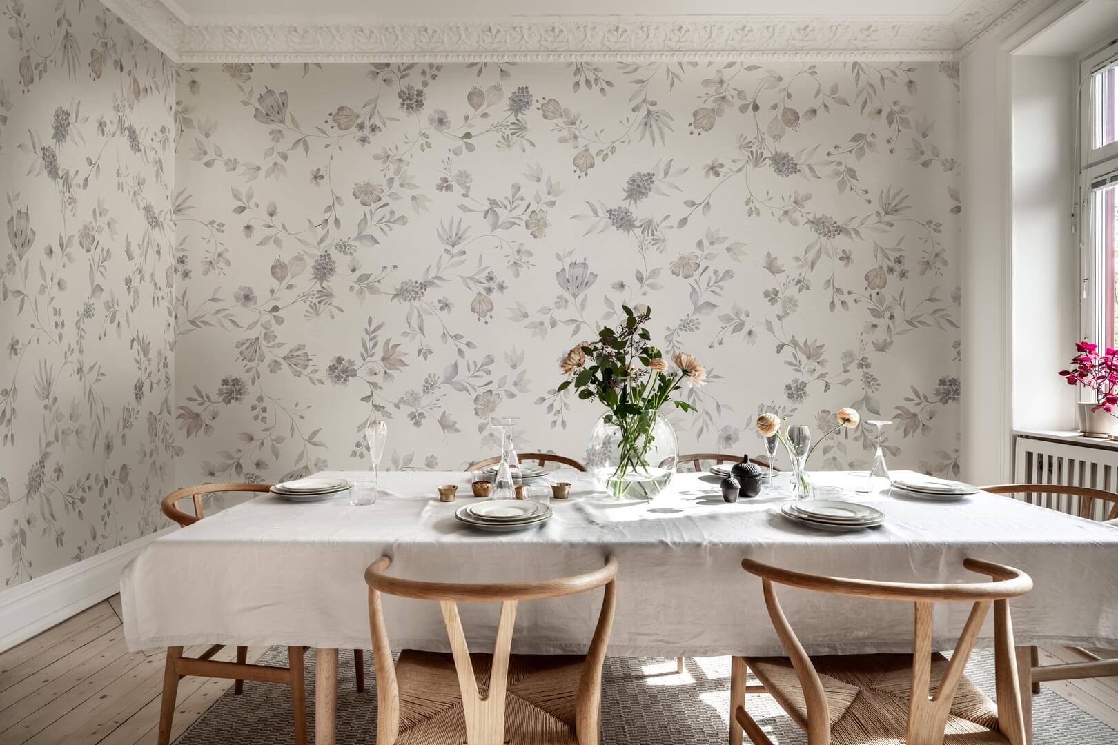 Fototapeta kwiaty i liście Rebel Walls R18655 Blossom Fling Pastel Cottage Core