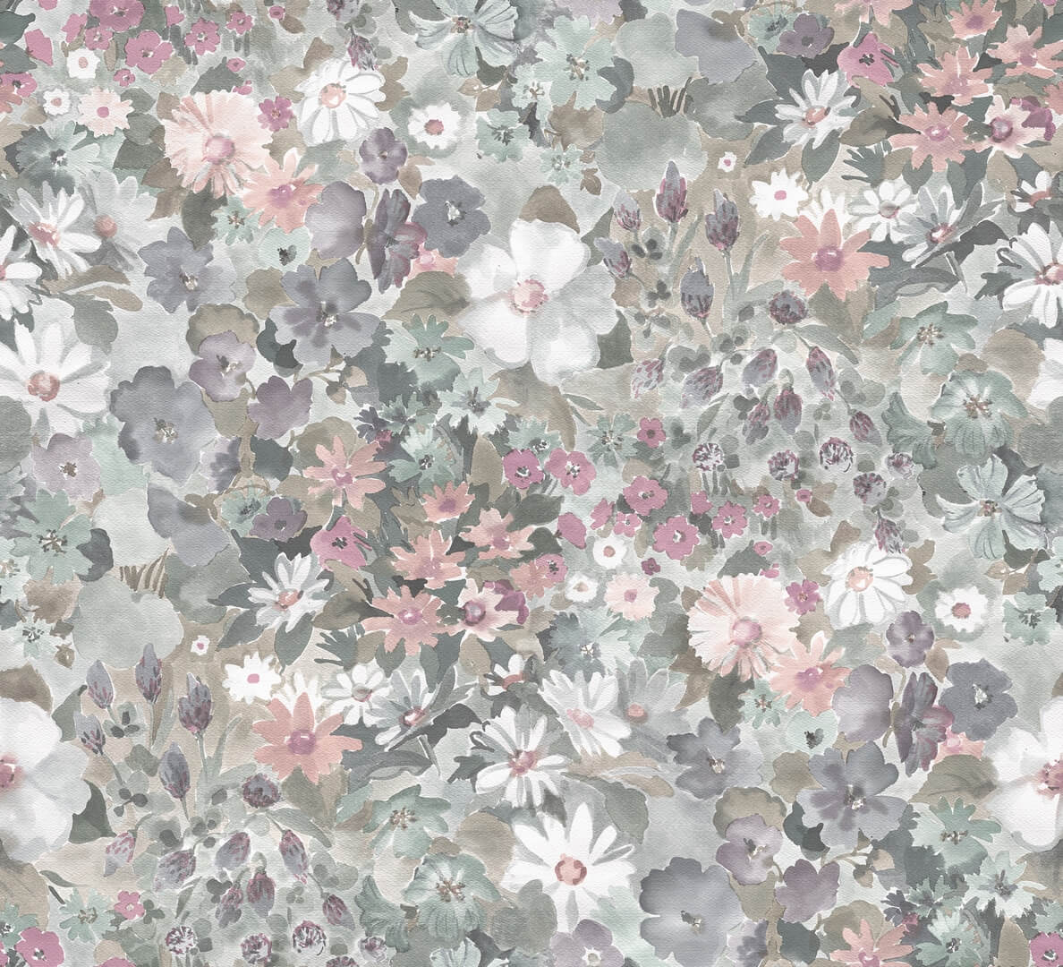 Fototapeta kwietna łąka Rebel Walls R18659 Summer Field Dusty Pink Cottage Core