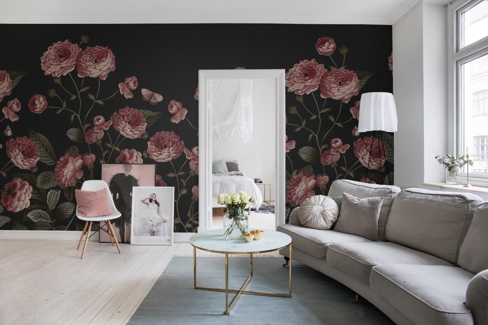 Fototapeta kwietny ogród Rebel Walls R18693 Sweet Buttercups Midnight Cottage Core