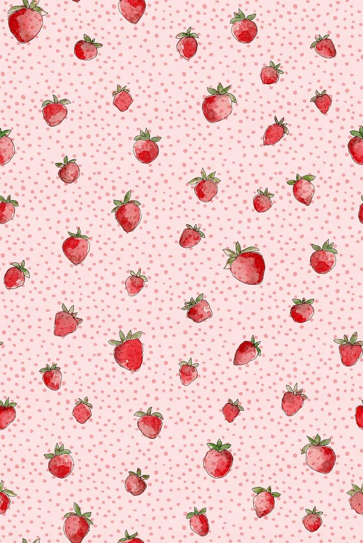 Fototapeta truskawki Rebel Walls R18701 Berry Cute Pink Cottage Core