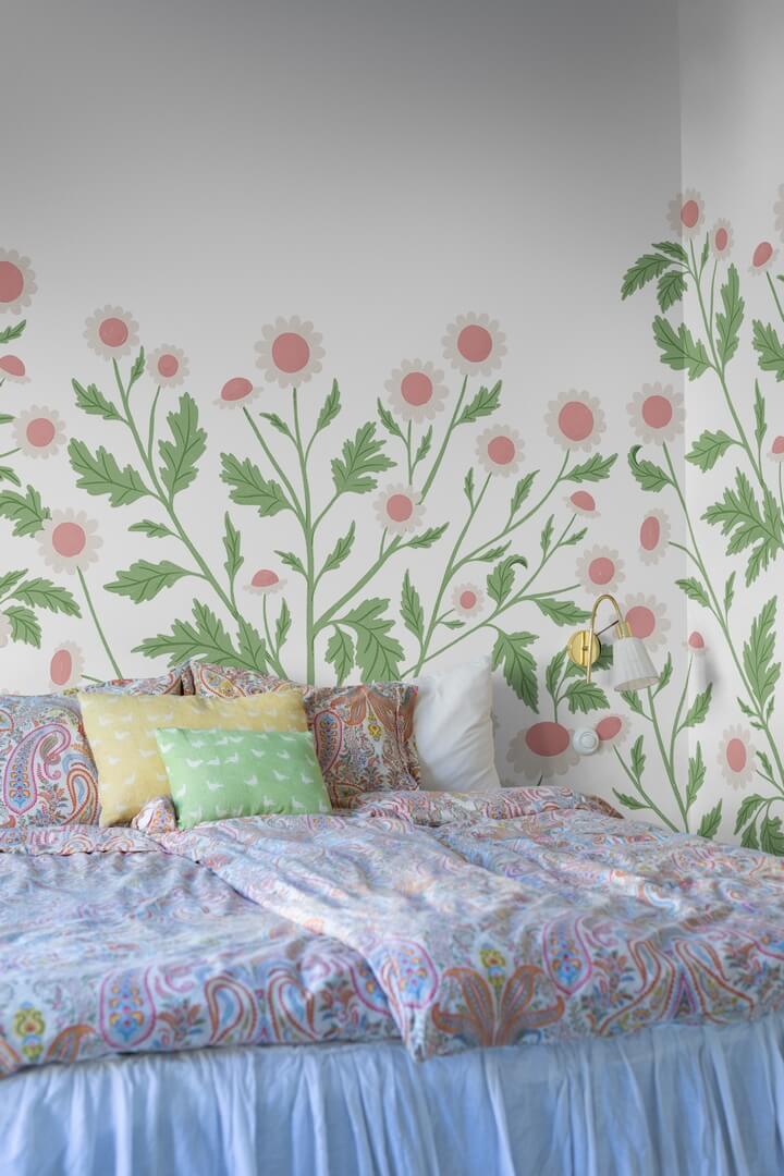 Fototapeta roślinna rumianek Rebel Walls R19583 Chamomile Spring Cottage Core