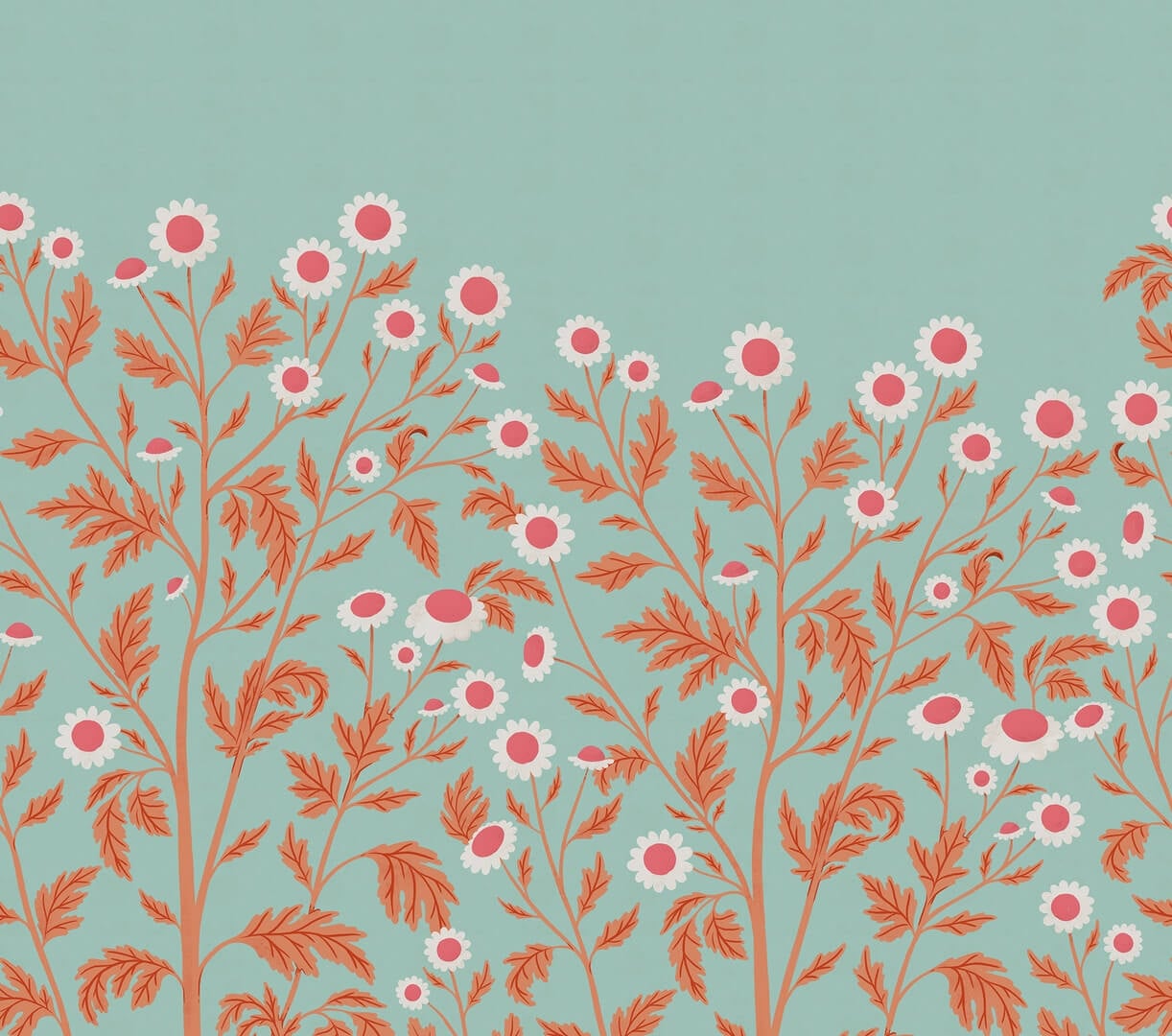 Fototapeta roślinna rumianek Rebel Walls R19584 Chamomile Summer Cottage Core