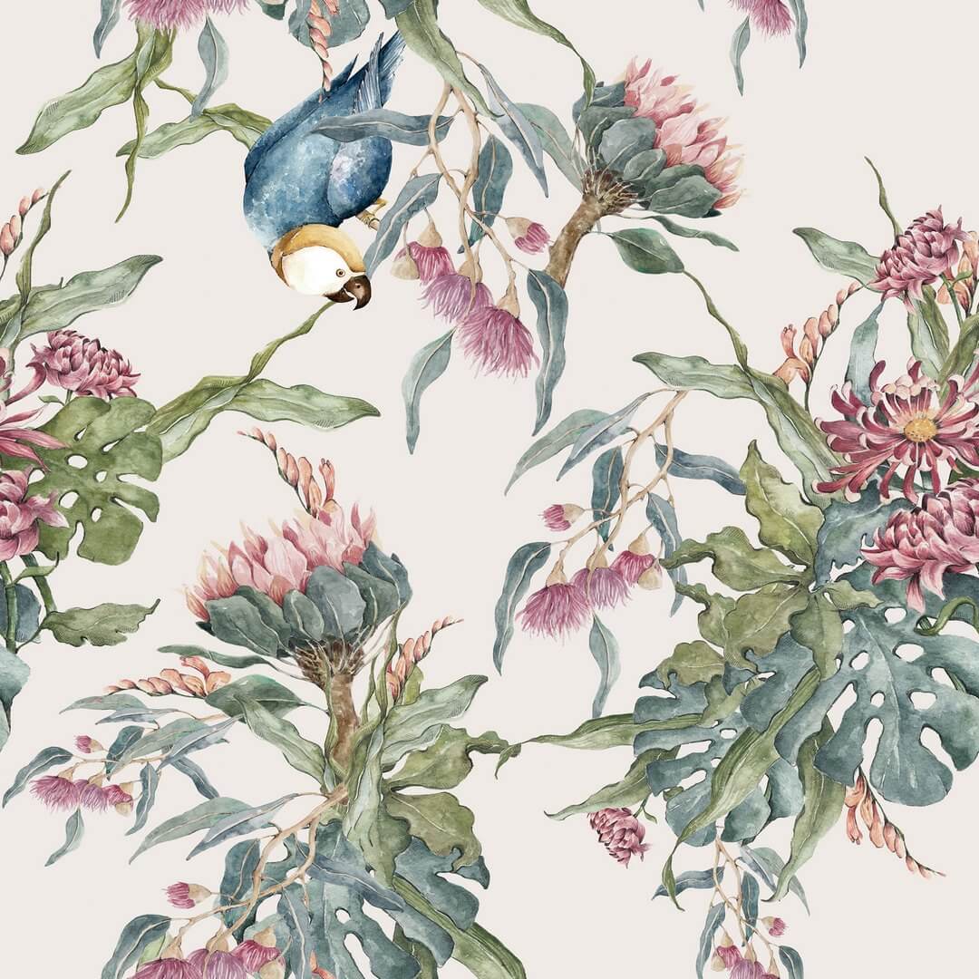 Tapeta tropikalna z papugami Tropical Parrots Dekornik DEKO.TAP.006
