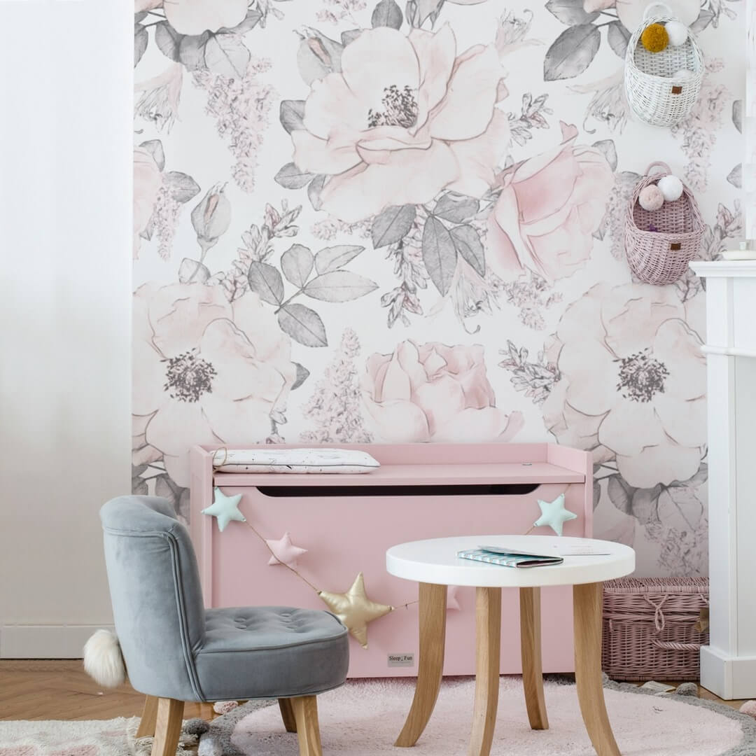 Tapeta kwiaty vintage Pink Garden Dekornik DEKO.TAP.029
