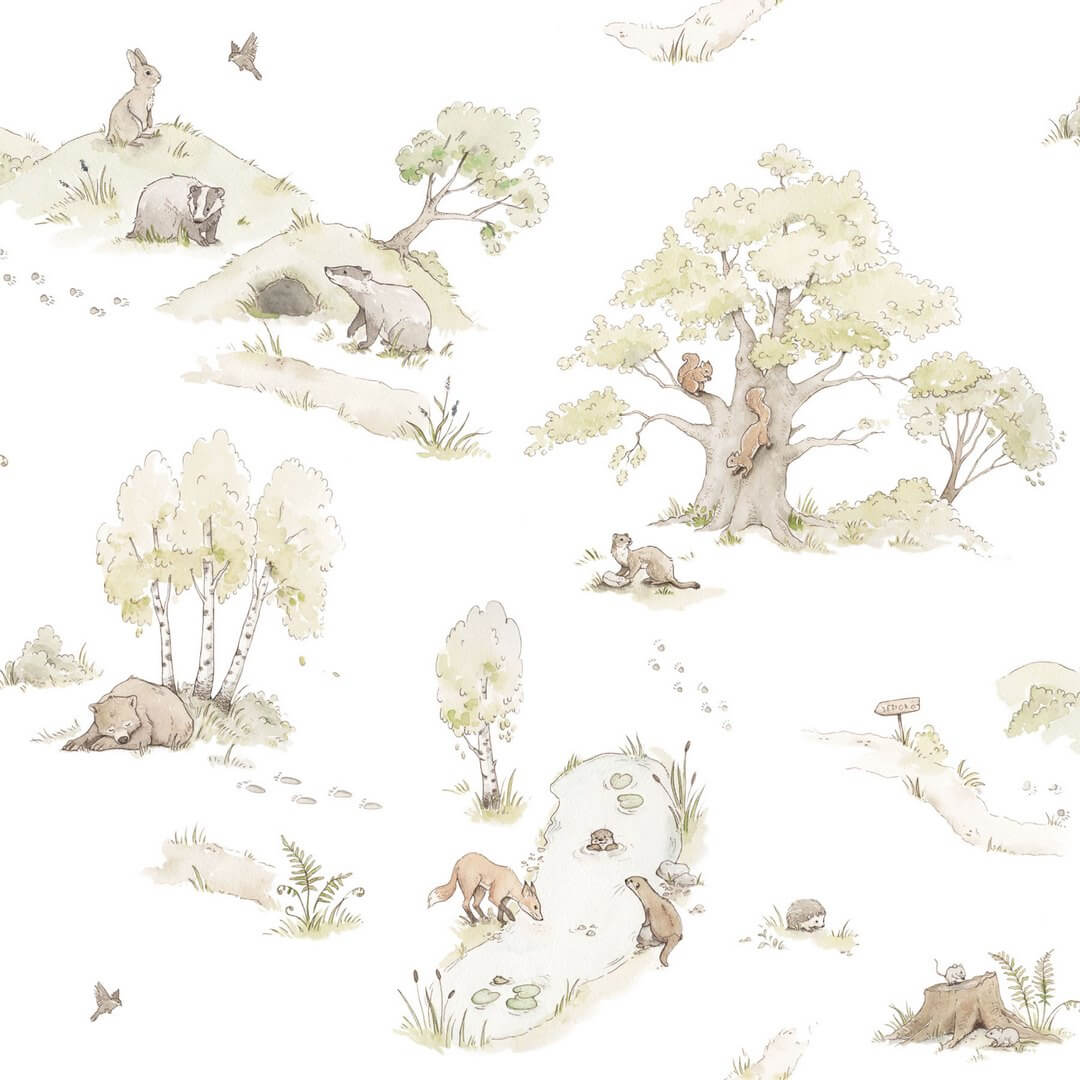 Tapeta leśna zwierzęta i rośliny Fairytale Forest Dekornik DEKO.TAP.072