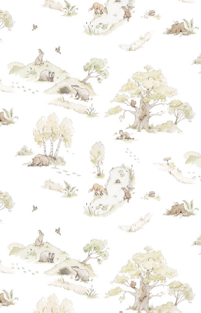 Tapeta leśna zwierzęta i rośliny Fairytale Forest Dekornik DEKO.TAP.072