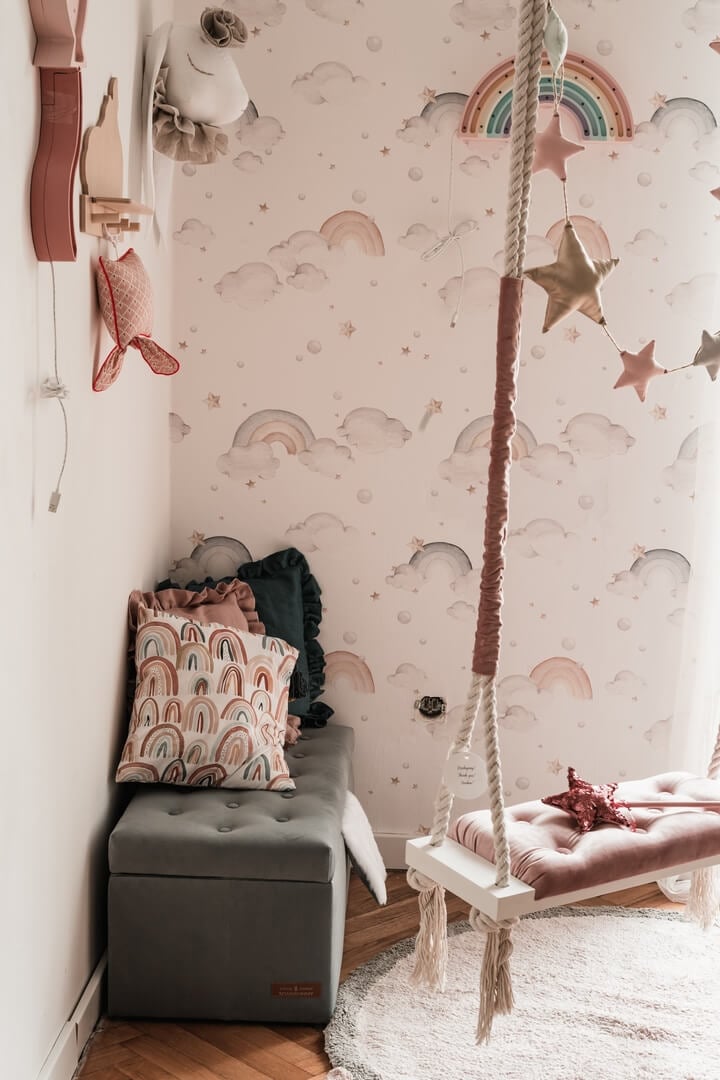 Tapeta tęcza i chmurki Rainbows Dekornik DEKO.TAP.086