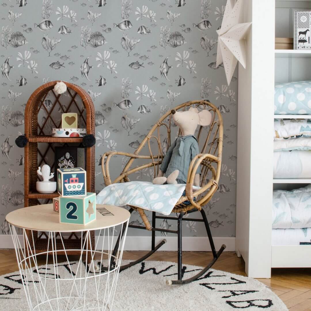 Tapeta czarno-białe Rybki Dekornik DEKO.TAP.130