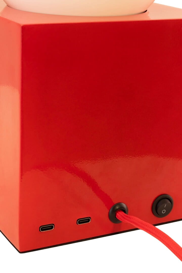 Lampa stołowa z wejściem USB 216705 Bob 14 Red Globen