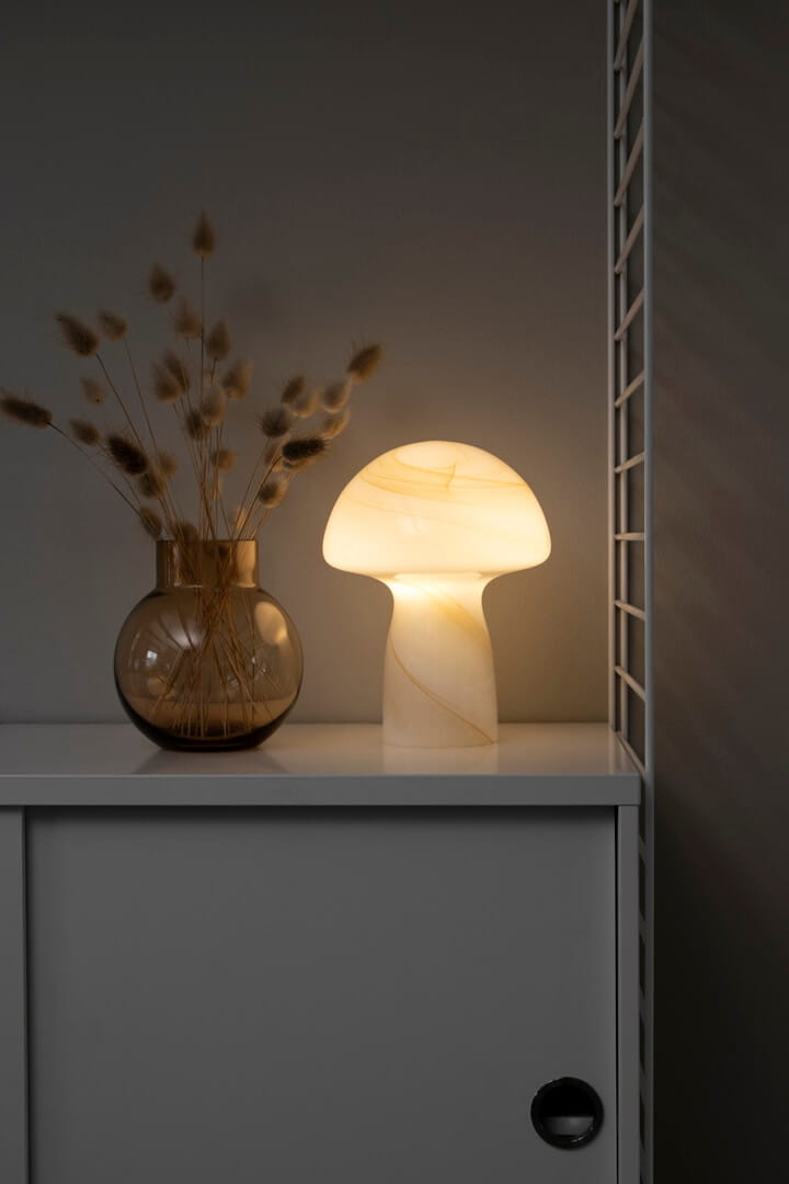 Lampa stołowa jak grzybek 611402 Fungo Swirl 16 Beige Globen