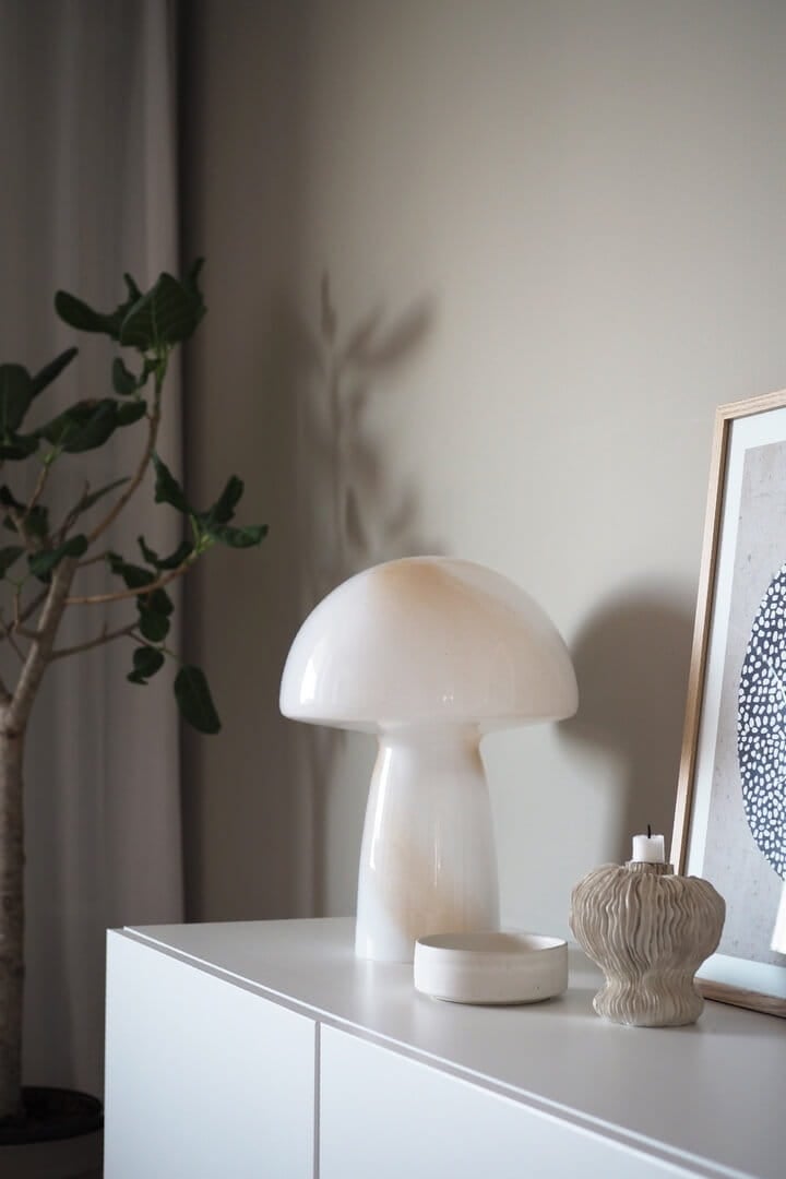 Lampa stołowa jak grzybek 621202 Fungo Swirl 30 Beige Globen