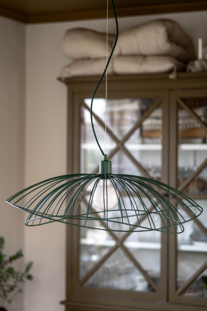 Lampa wisząca minimalistyczna 258003 Ray 70 Green Globen