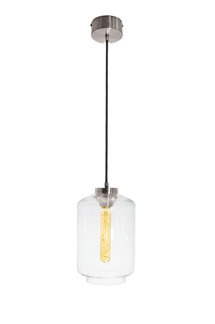 Lampa wisząca pojedyncza Famlight Leyte Transparent Stainless Steel