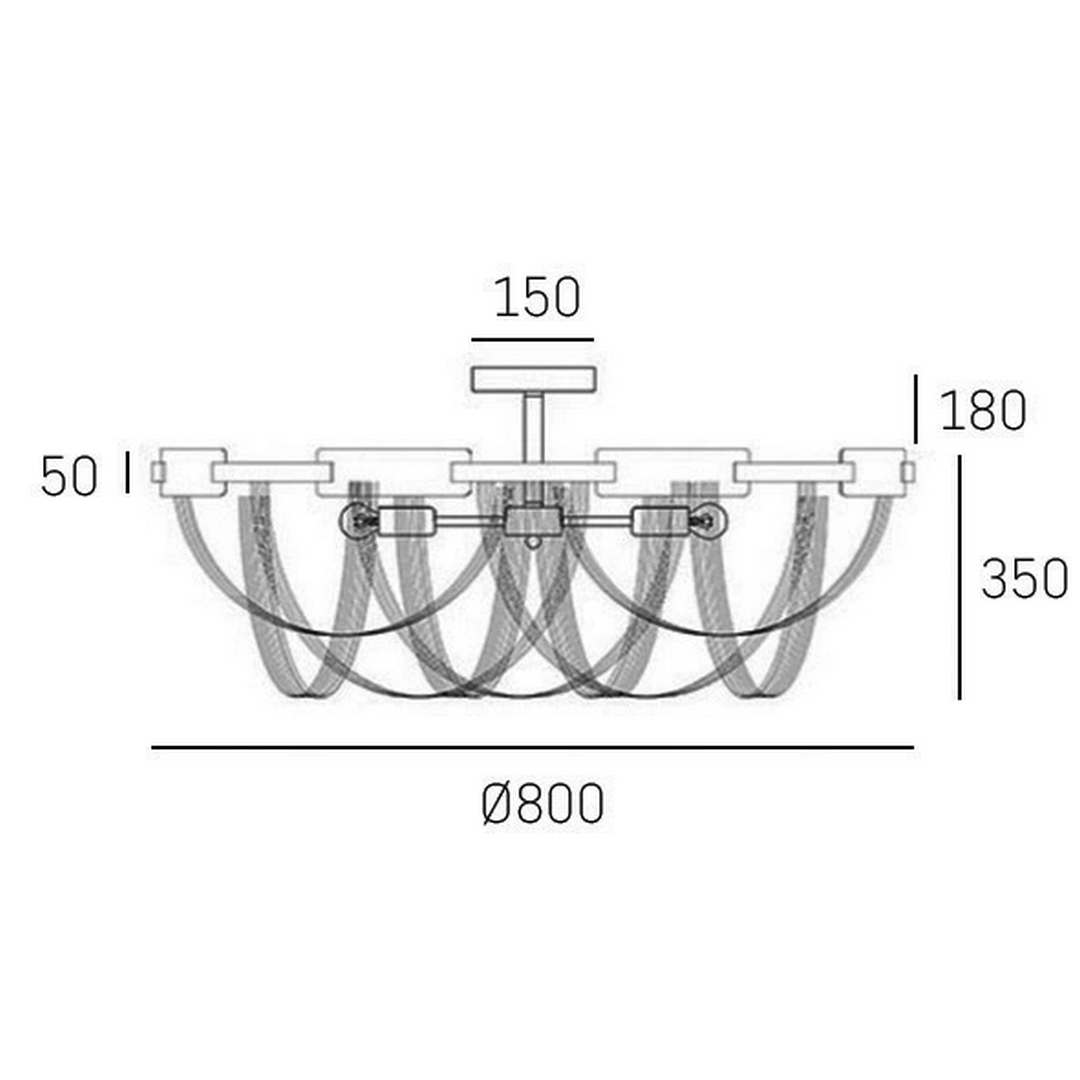 Plafon glamour C08529NI ROMA Cosmo Light