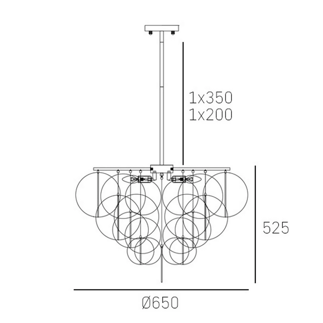 Lampa wisząca elegancka P04094BR TROMSO Cosmo Light