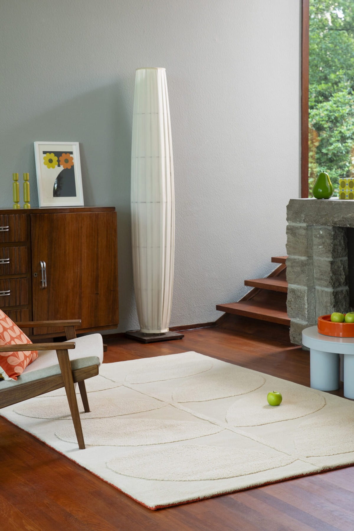Dywan liście beżowy retro SOLID STEM ECRU 158309 Orla Kiely