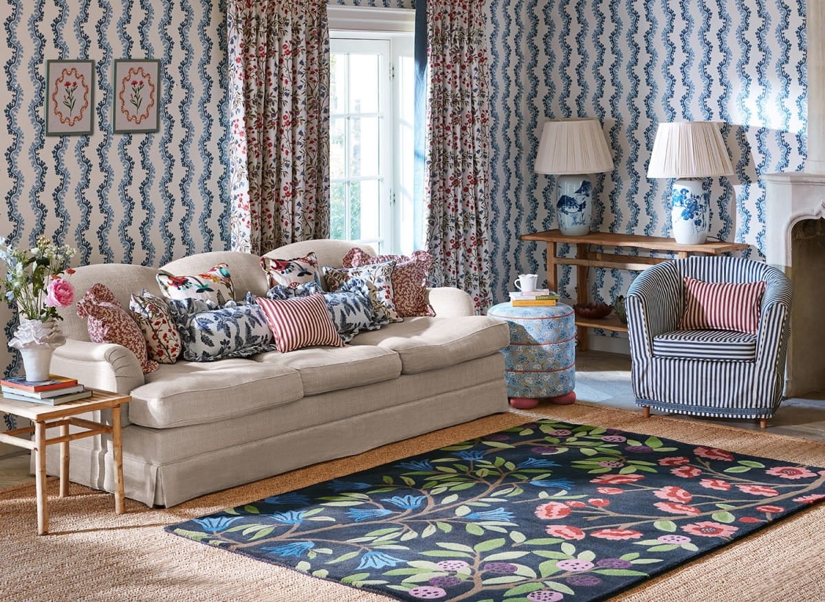 Dywan roślinny FORAGING INDIGO 146618 Sanderson