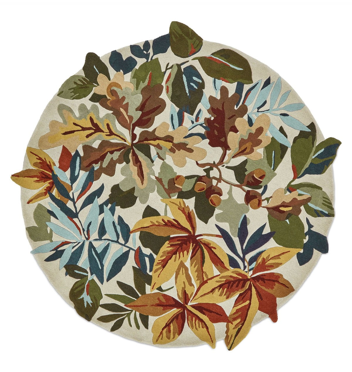 Dywan okrągły leśne liście ROBIN’S WOOD RUSSET BROWN ROUND 146501 Sanderson