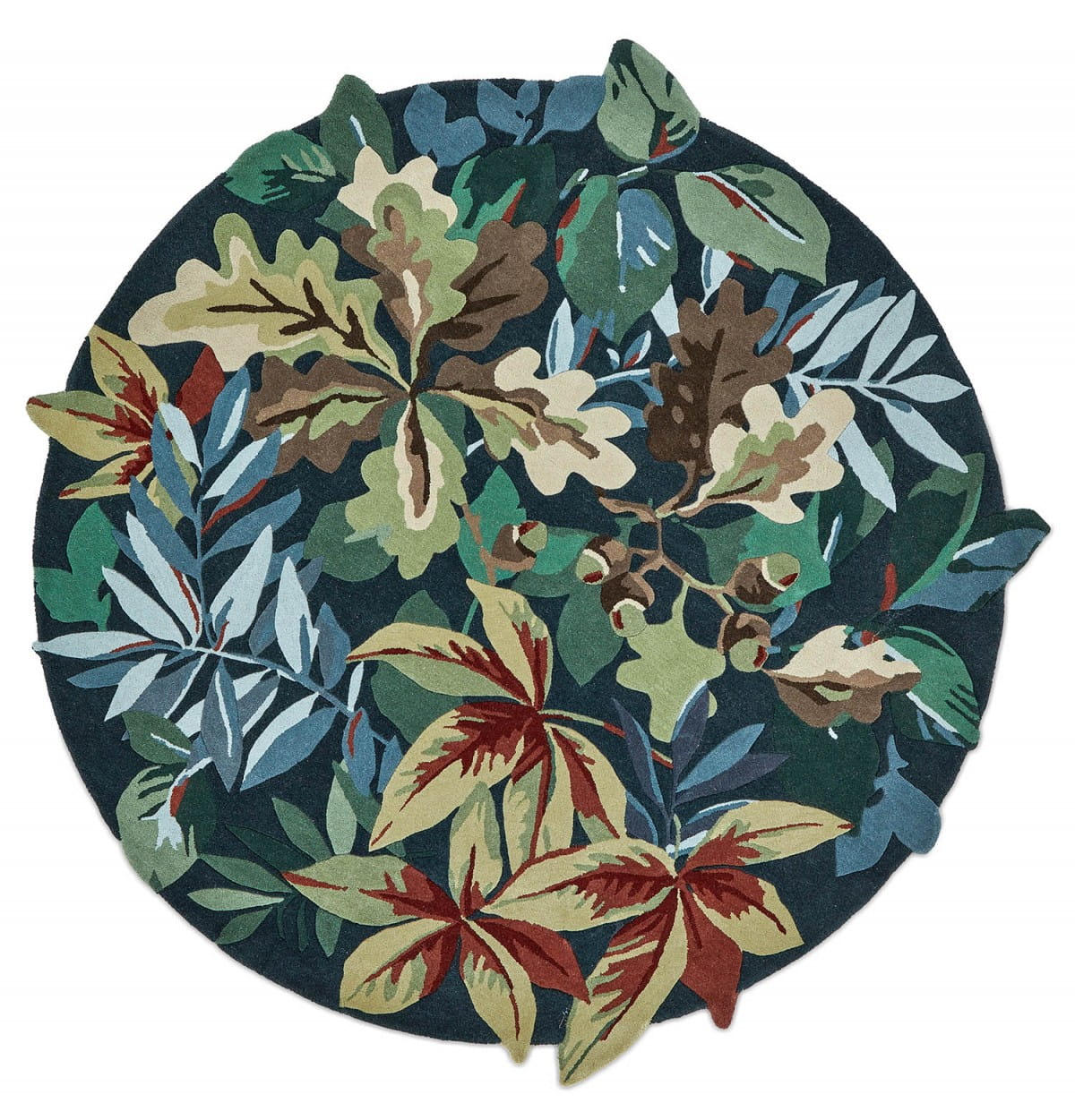 Dywan okrągły leśne liście ROBIN’S WOOD FOREST GREEN ROUND 146508 Sanderson