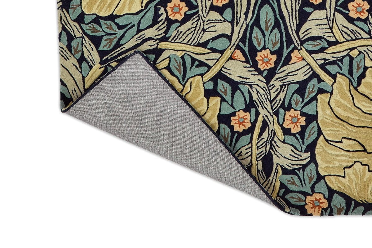 Dywan florystyczny niebiesko-żółty Pimpernel INDIGO 28818 Morris & Co.