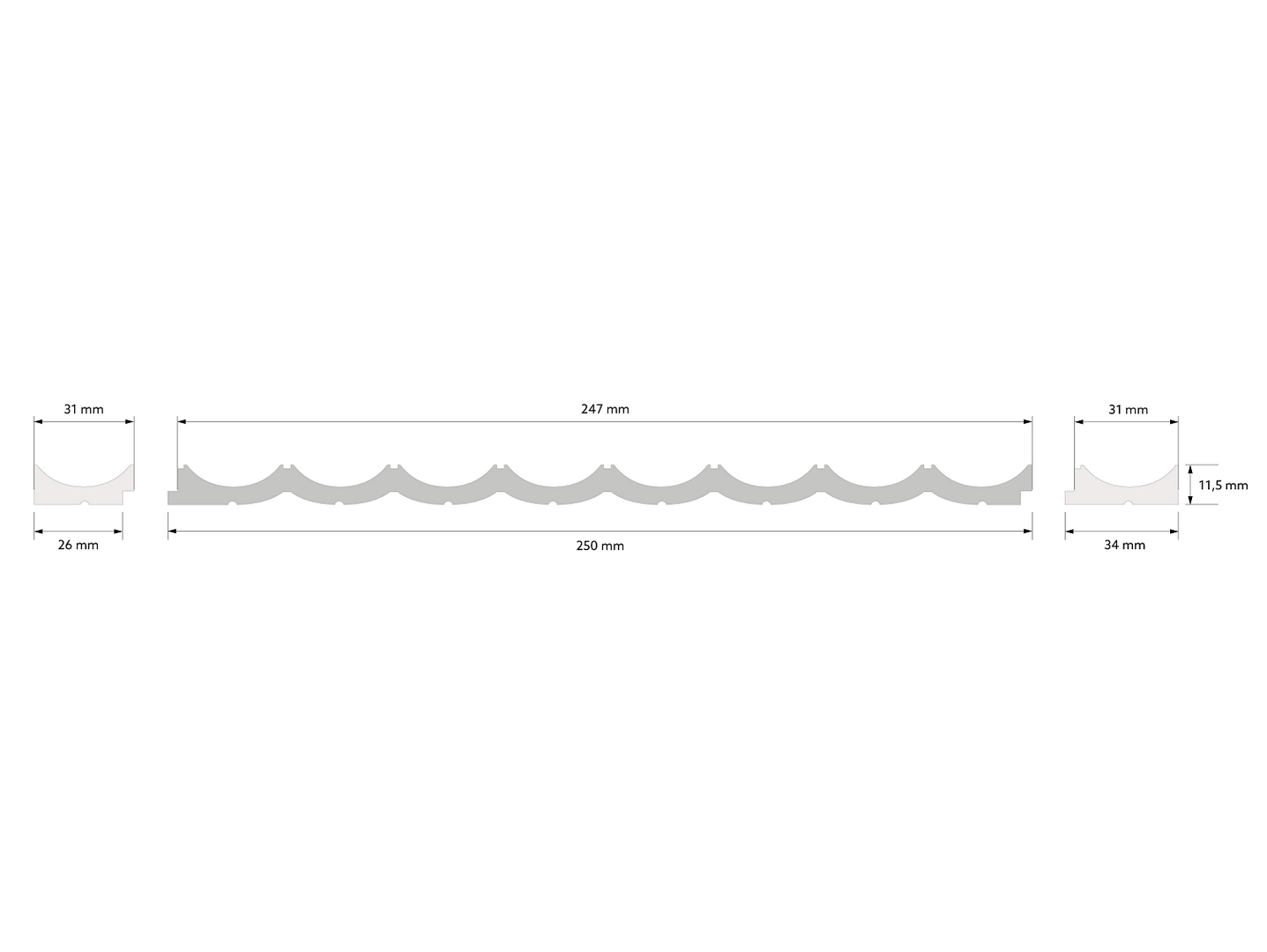 Zakończenie lewe panela ściennego WP002LTP białe Lumio Mardom Decor - wys. 200 cm