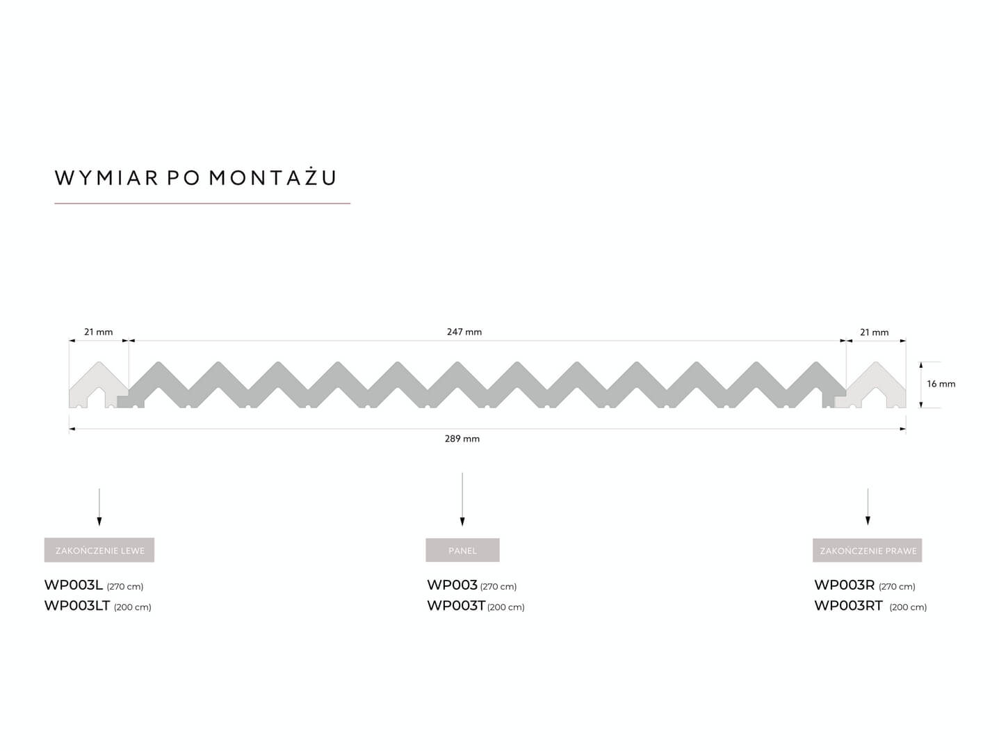 Zakończenie prawe panela ściennego WP003R Vivid Mardom Decor - wys. 270 cm