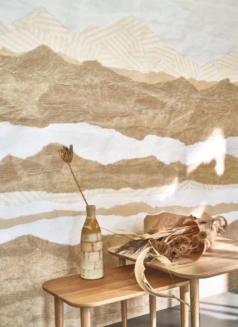 Mural papierowy krajobraz gór Casadeco PAPC 89661304 L Dune De Papier Papercraft