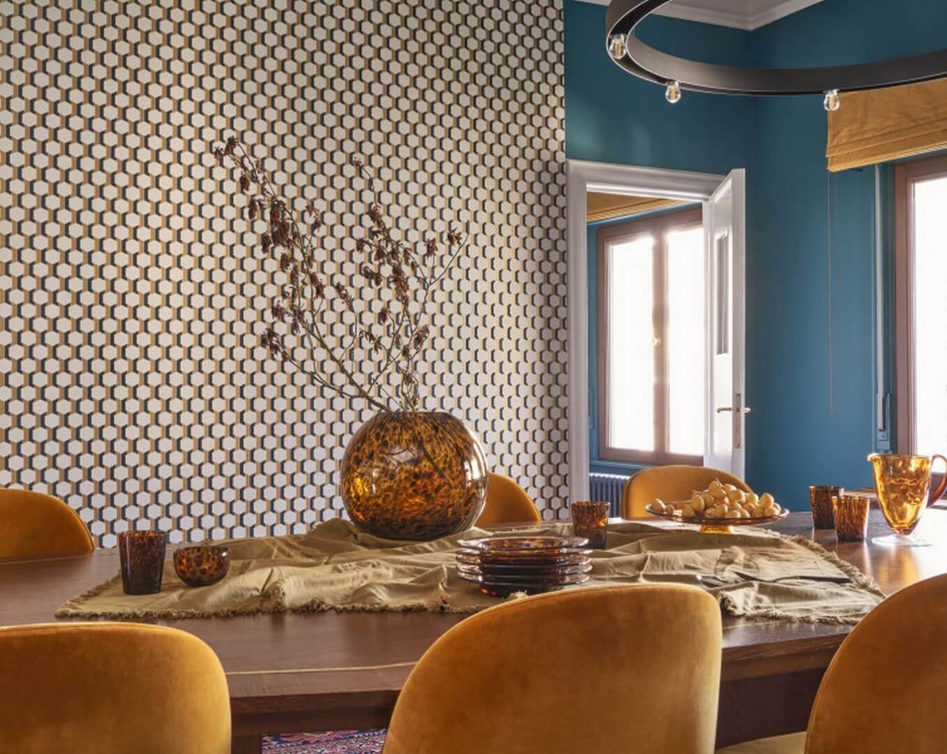 Tapeta heksagony Casadeco DERB 89302640 Hamilton Derby