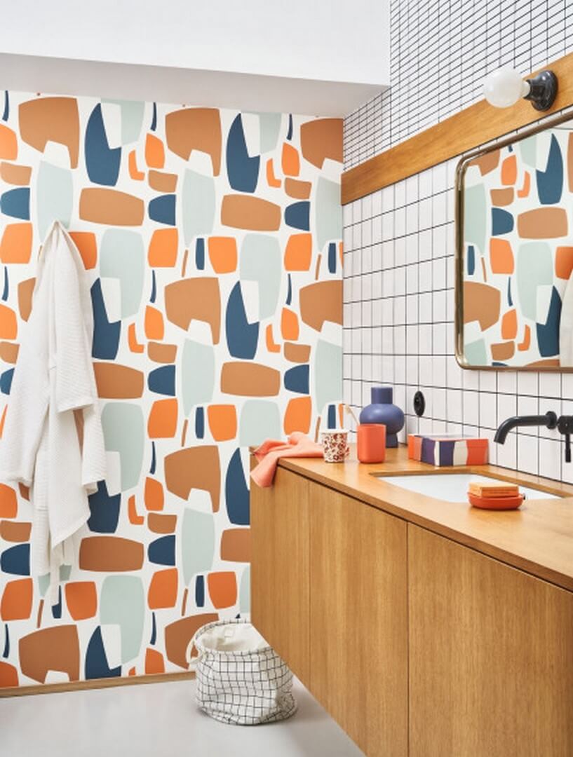 Tapeta geometryczna retro Casadeco MISI 89383606 Module Milano Sixties