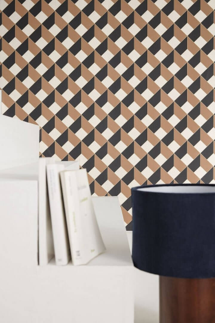 Tapeta geometryczna z efektem 3D Caselio OTLS 105092953 Square Outlines