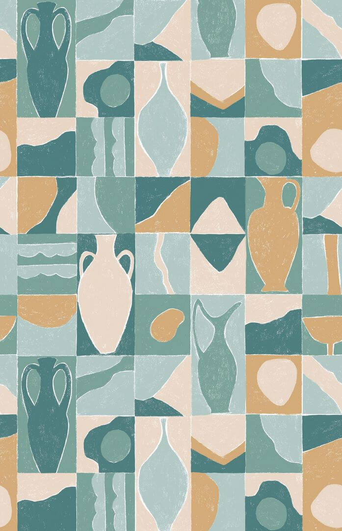 Mural geometryczny w ceramiczne dzbanki Caselio PMW 104747104 L Ceramic Tiles Pimp My Wall