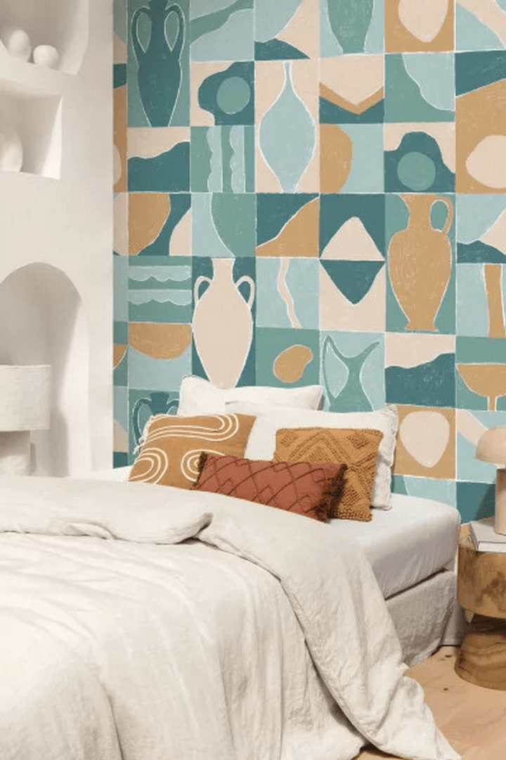 Mural geometryczny w ceramiczne dzbanki Caselio PMW 104747105 S Ceramic Tiles Pimp My Wall