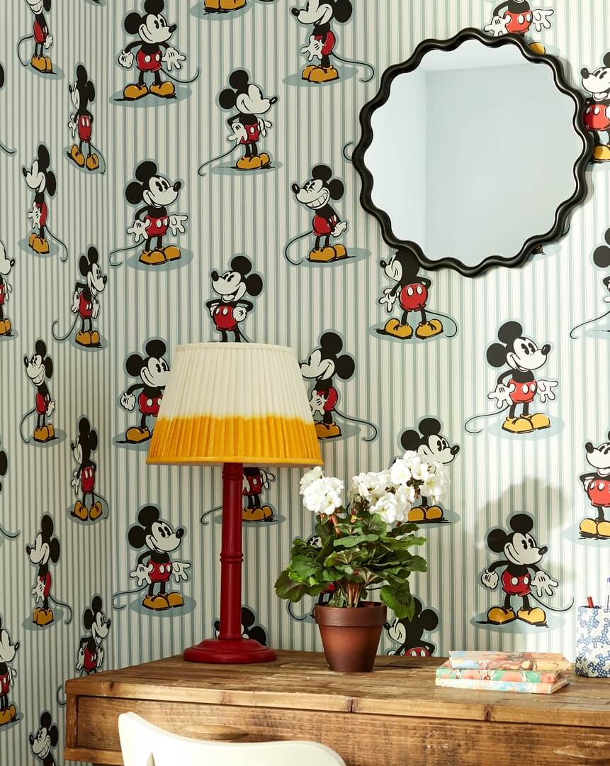 Tapeta Disney Myszka Miki i pasy Sanderson 217272 Mickey Stripe