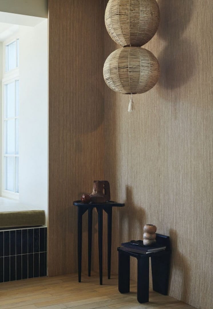 Tapeta prążki z juty i papieru Casamance 71230112 Gili Solal