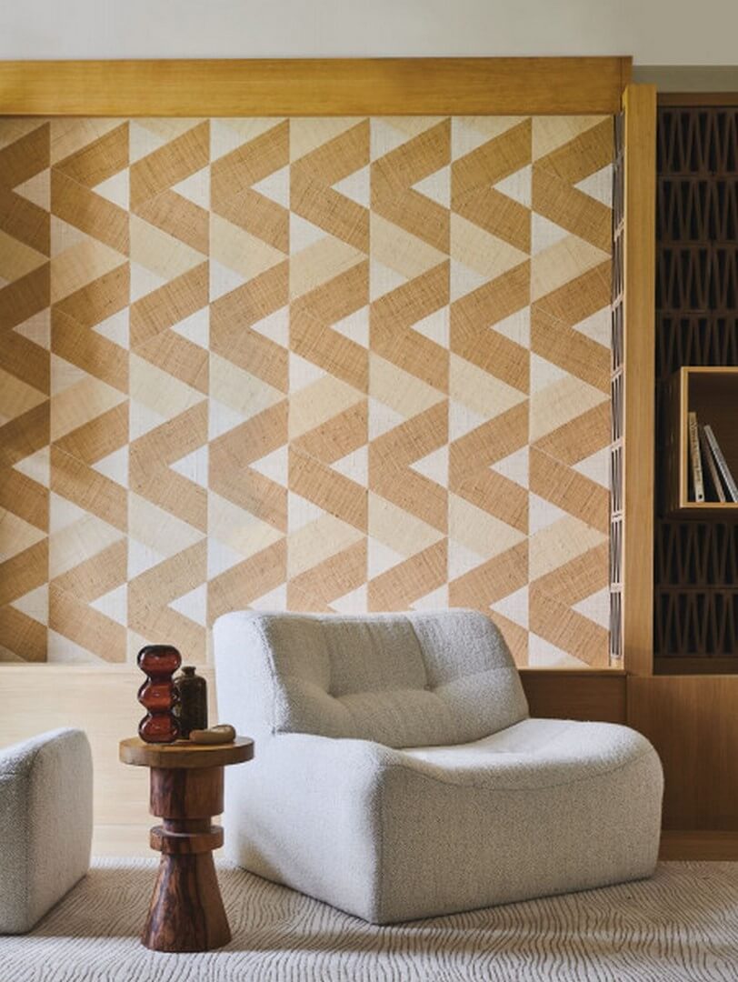 Tapeta geometryczna z rafii Casamance 71240213 Solal