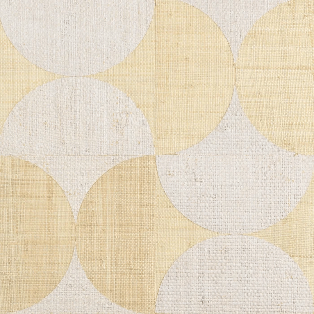 Tapeta geometryczna z włókien rafii Casamance 71260134 Sumba Solal