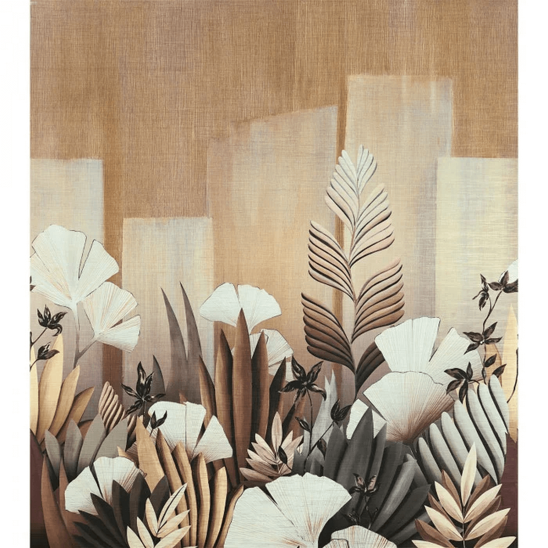 Mural roślinny z liśćmi miłorzębu japońskiego Casamance 71290157 Icho Exploration
