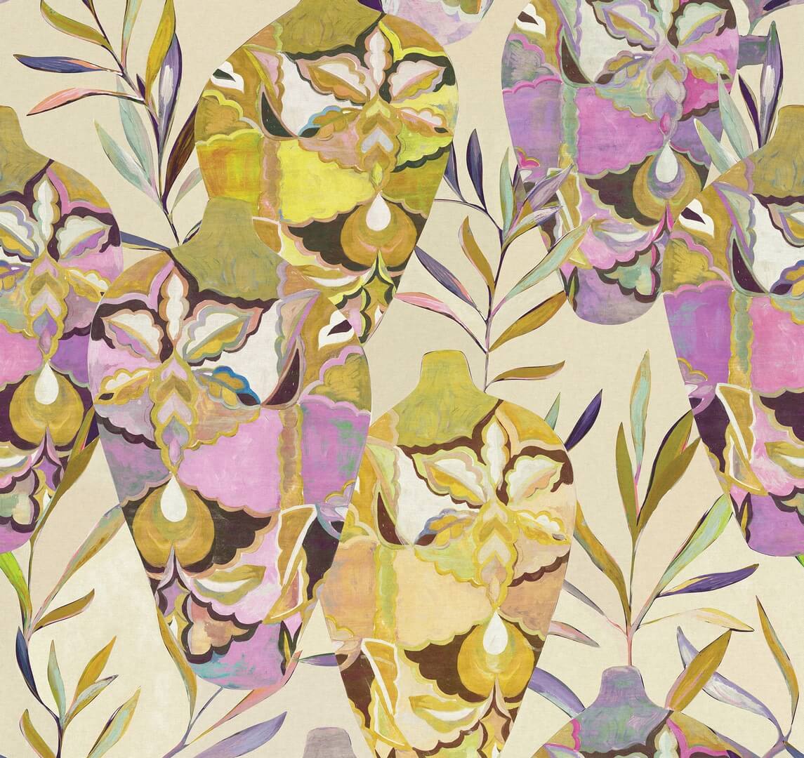 Mural wazony i liście Khroma DG4AMP1023 Amphor Wall Designs IV