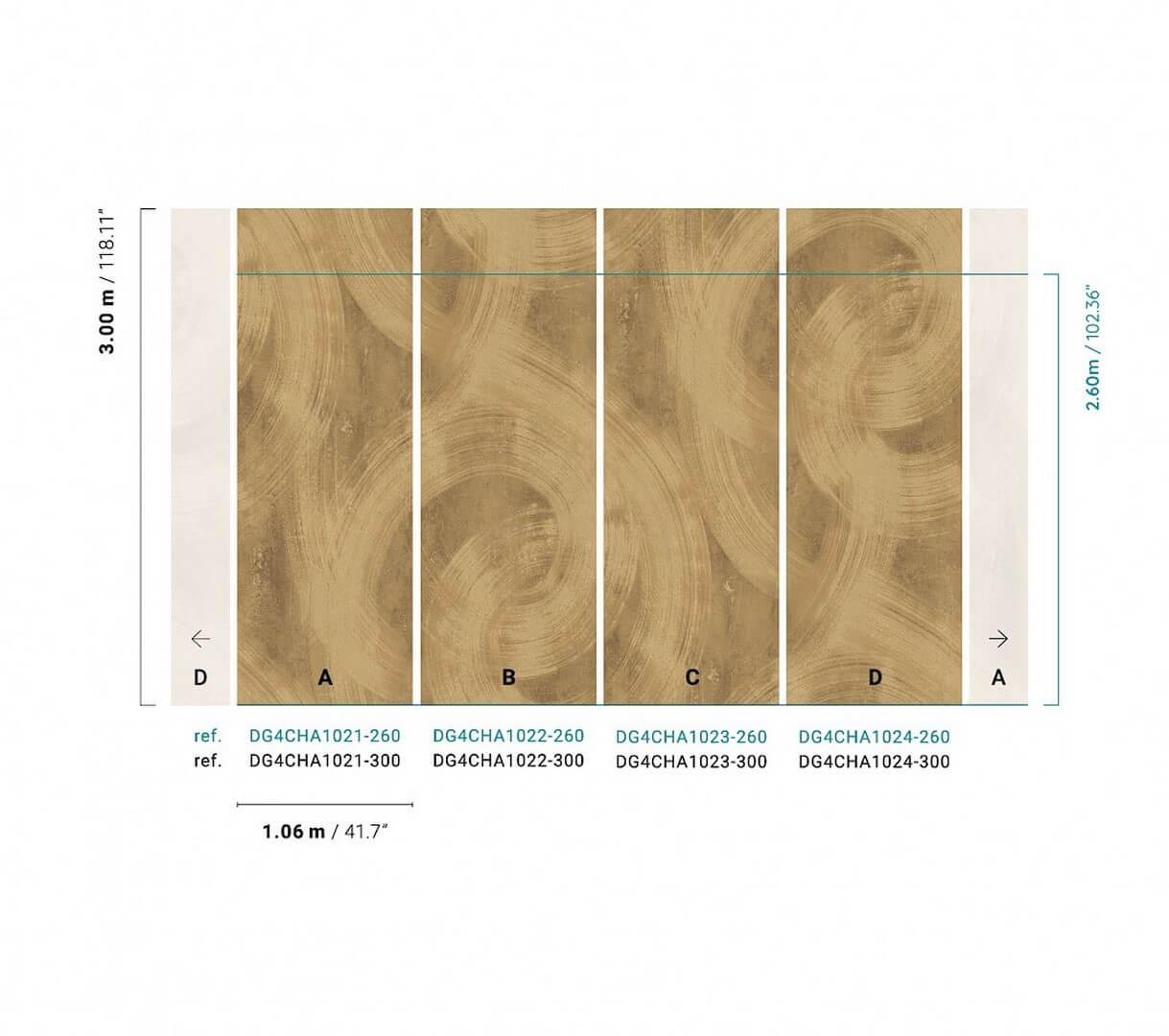 Mural abstrakcyjne pociągnięcia pędzla Khroma DG4CHA1023 Charly Wall Designs IV