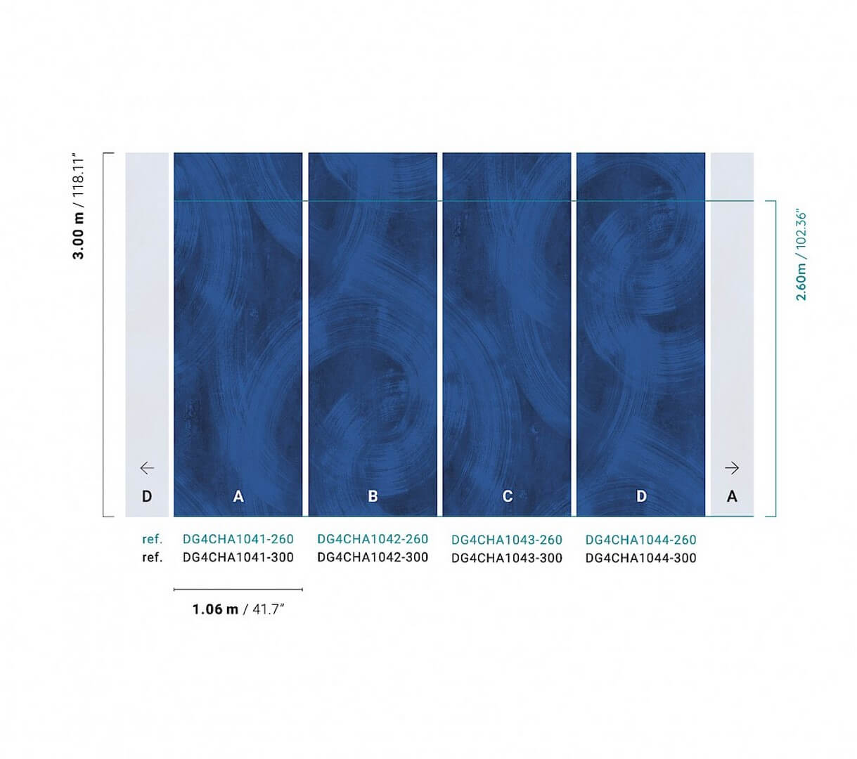 Mural abstrakcyjne pociągnięcia pędzla Khroma DG4CHA1043 Charly Wall Designs IV