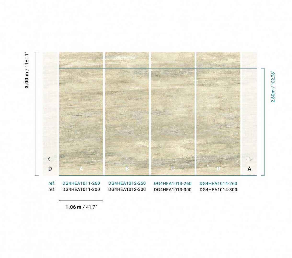 Mural jak lniana przecierka Khroma DG4HEA1014 Heather Wall Designs IV