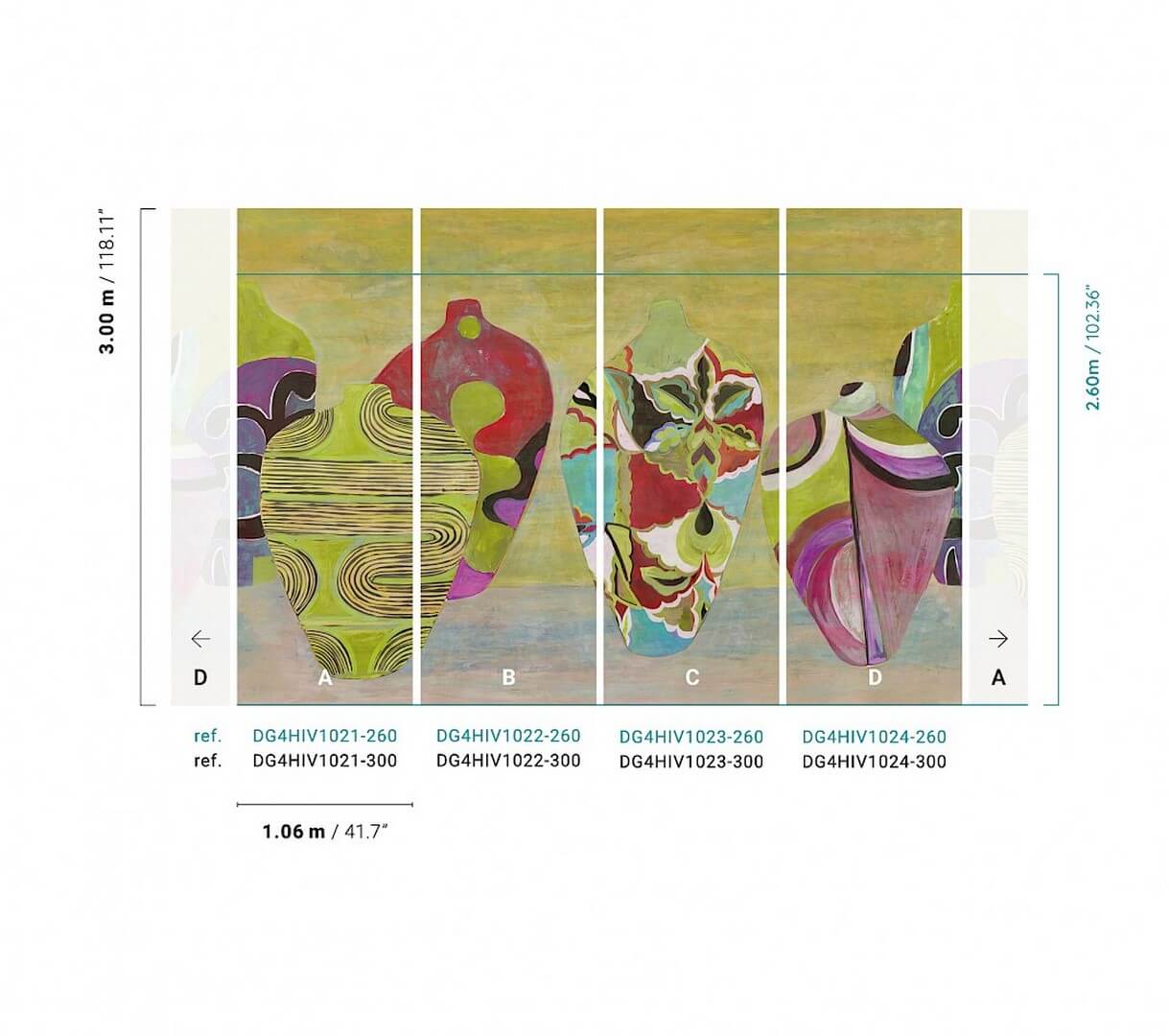 Mural wazony Khroma DG4HIV1022 Hiva Wall Designs IV