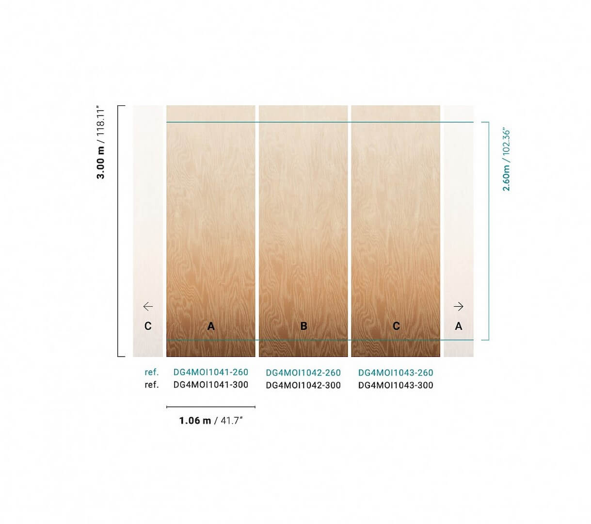Mural efekt mory jedwabiu cieniowany Khroma DG4MOI1042 Moire Wall Designs IV