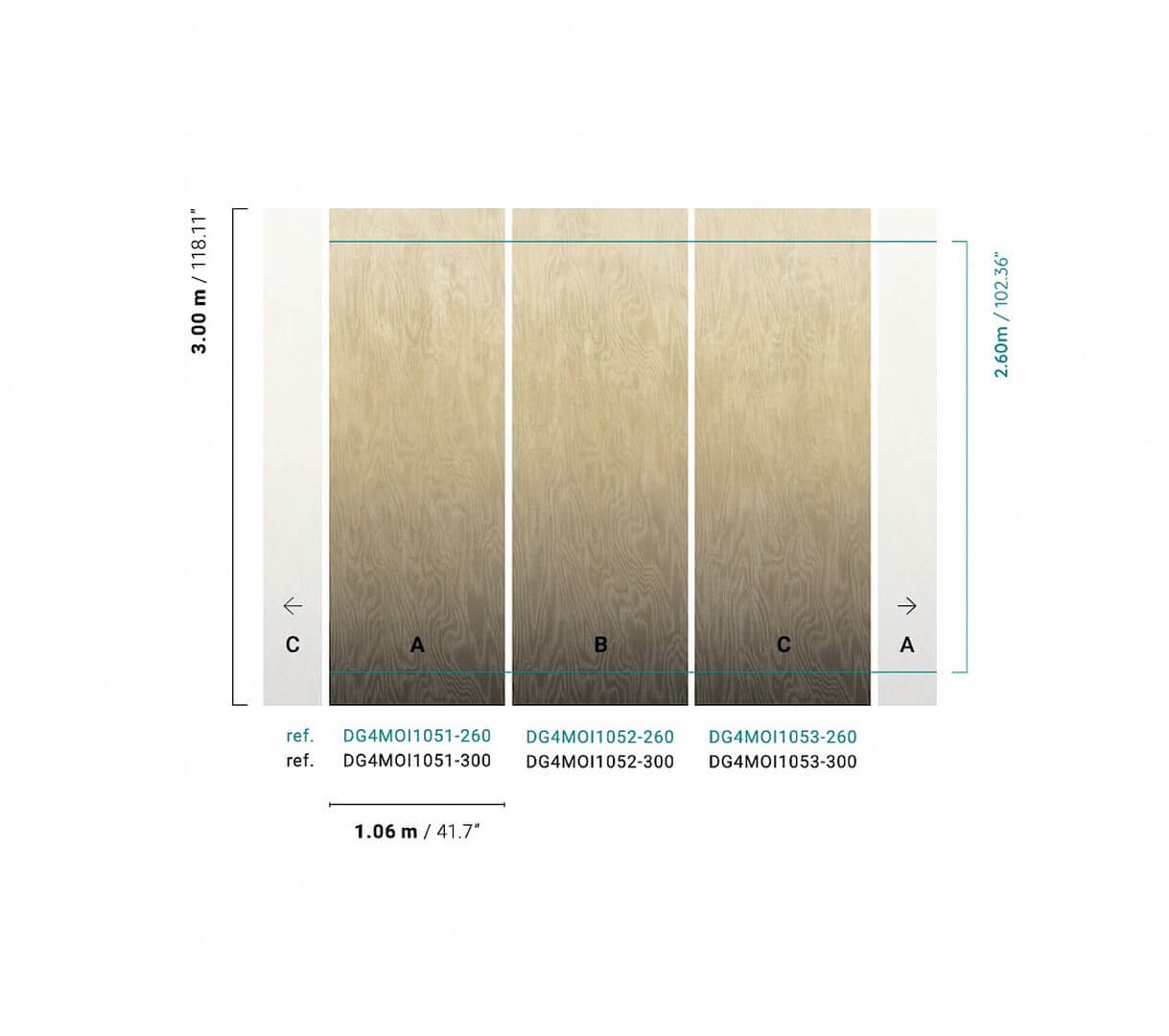 Mural efekt mory jedwabiu cieniowany Khroma DG4MOI1053 Moire Wall Designs IV